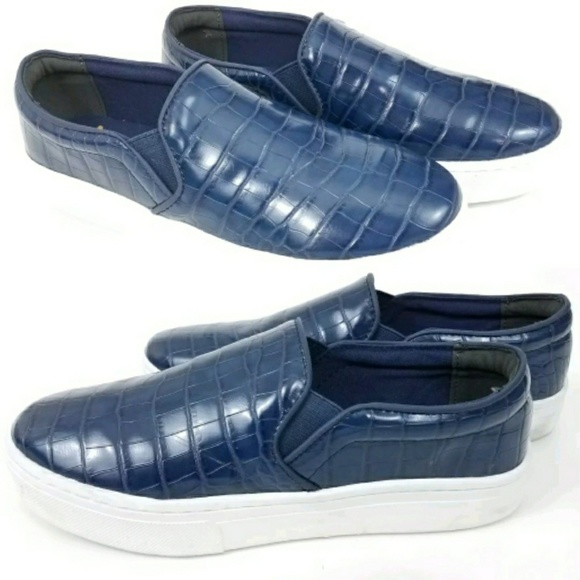 Sam Edelman Shoes - Sam Edelman alligator slip on blue sneakers size 8